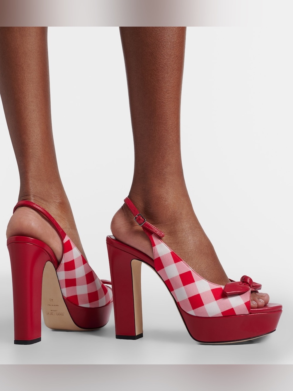 New Jimmy Choo Ziva checked peep-toe pumps $1,150 39
